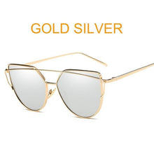 Load image into Gallery viewer, Metal reflective flat lens sunglasses
