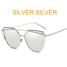 Load image into Gallery viewer, Metal reflective flat lens sunglasses
