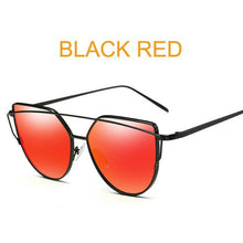 Load image into Gallery viewer, Metal reflective flat lens sunglasses

