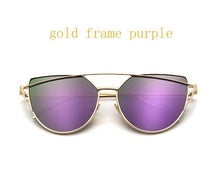 Load image into Gallery viewer, Metal reflective flat lens sunglasses
