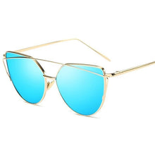 Load image into Gallery viewer, Metal reflective flat lens sunglasses
