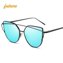 Load image into Gallery viewer, Metal reflective flat lens sunglasses
