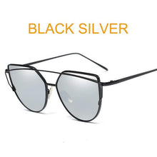 Load image into Gallery viewer, Metal reflective flat lens sunglasses
