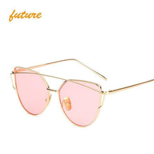 Load image into Gallery viewer, Metal reflective flat lens sunglasses
