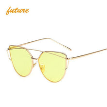 Load image into Gallery viewer, Metal reflective flat lens sunglasses
