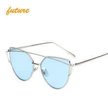 Load image into Gallery viewer, Metal reflective flat lens sunglasses
